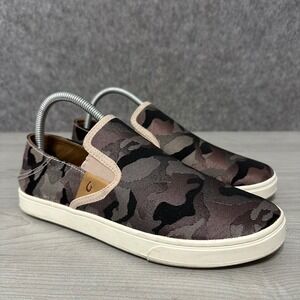 OluKai Pehuea Pa'i Women's 8.5 Camo Slip On Sneakers Shoes Camouflage